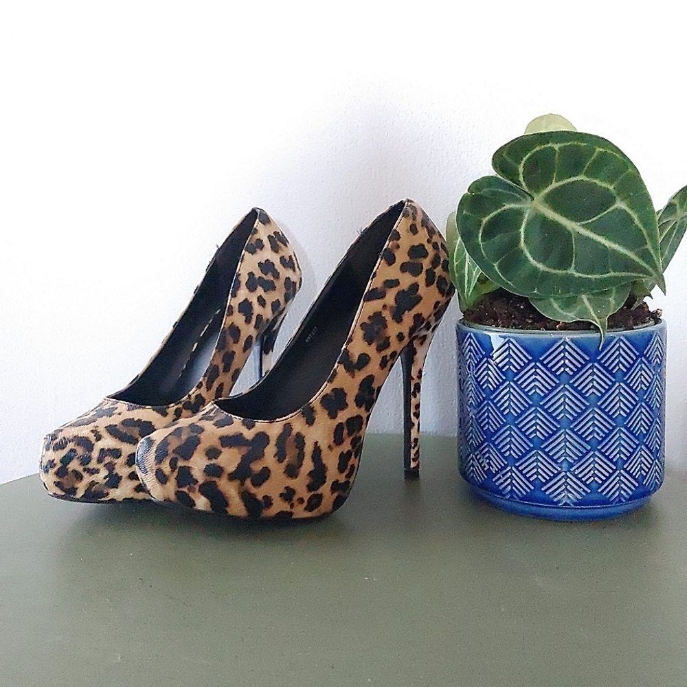 Charlotte Russe | Leopard print platform high heel pumps